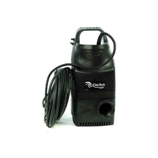 ClayTech submersible pond pump with carry handle, coiled power cable and side outlet