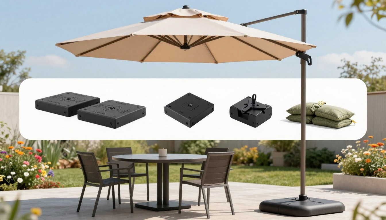 How to stop a cantilever umbrella from swaying in the wind?