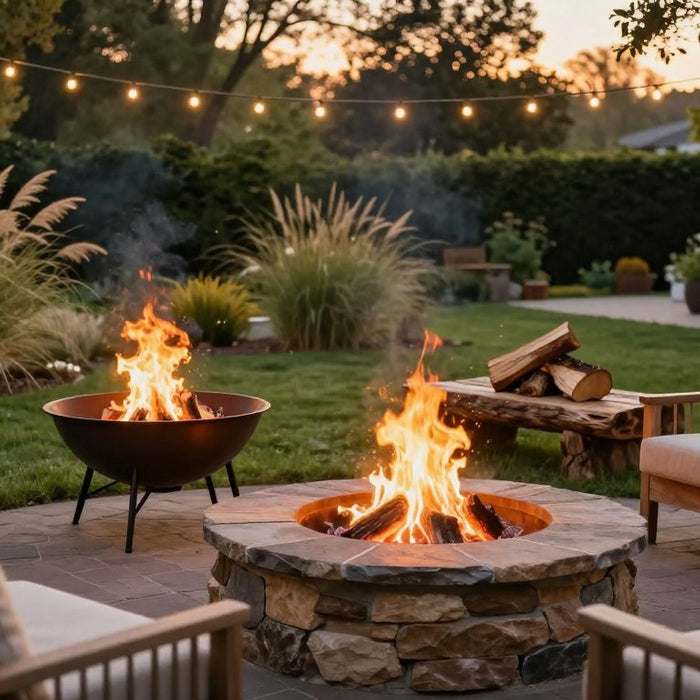 What are the different types of outdoor fire pits?