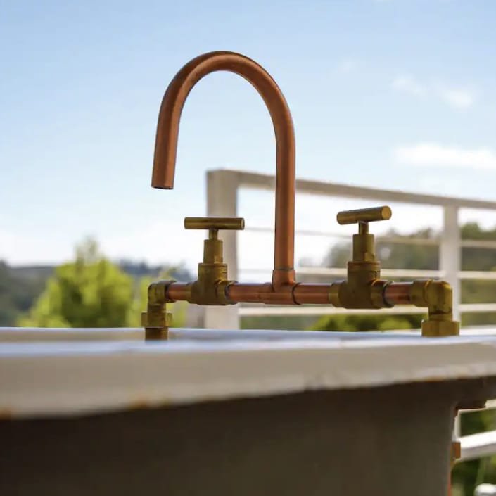 Handmade Kangaroo Paw copper and brass bath tap.