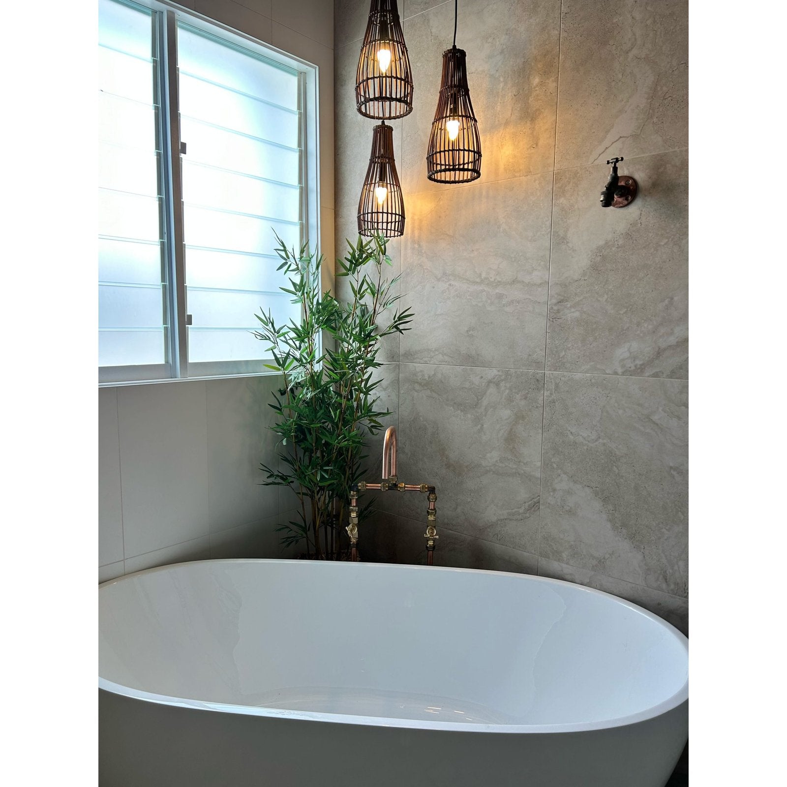 Handmade Eucalyptus copper and brass bath tap.
