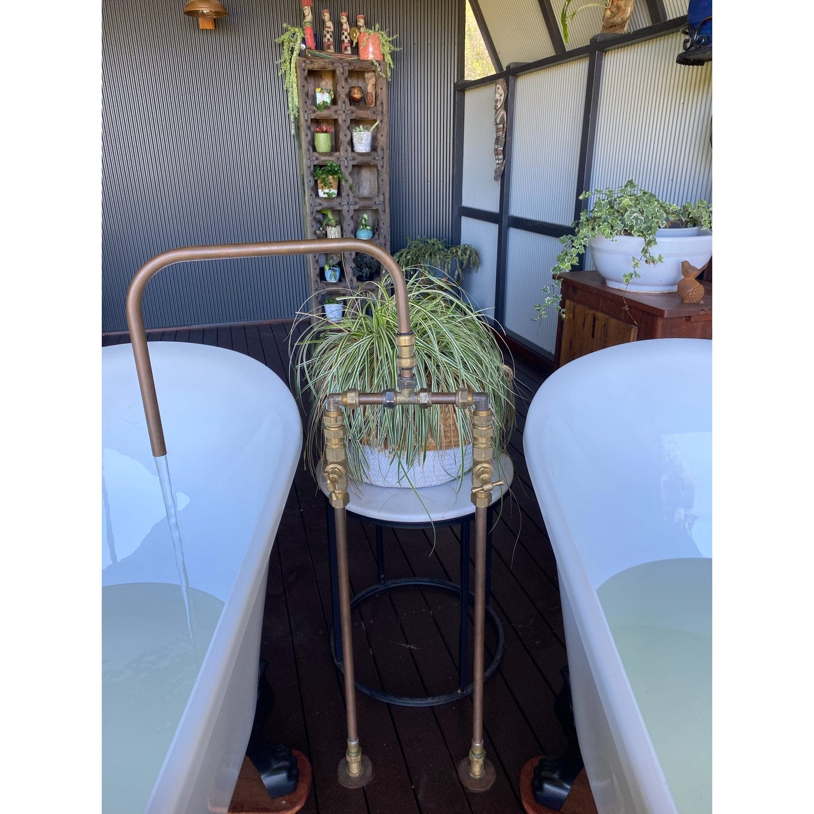 Handmade Eucalyptus copper and brass bath tap.