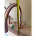 Handmade Hakea 32mm copper bath pillar tap with gooseneck spout.