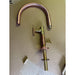 Handmade Hakea 32mm copper bath pillar tap with gooseneck spout.