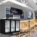 Husky 307L triple door alfresco drinks chiller on an outdoor entertaining patio