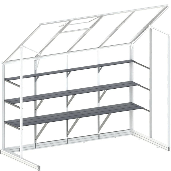 Winter Gardenz 3-tier aluminium greenhouse staging shelving in matt black