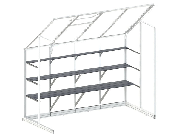 Winter Gardenz 3-tier aluminium greenhouse staging shelving in matt black
