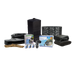 Aquascape Large Pondless Waterfall Kit Deluxe (53069) components laid out: adjustable flow pump and colour-changing lights