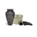Aquascape Small Stacked Slate Urn Fountain Kit, showing the 85cm urn with its reservoir, pump and fittings