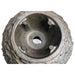 Inside the Stacked Slate Sphere, showing the internal plumbing channel