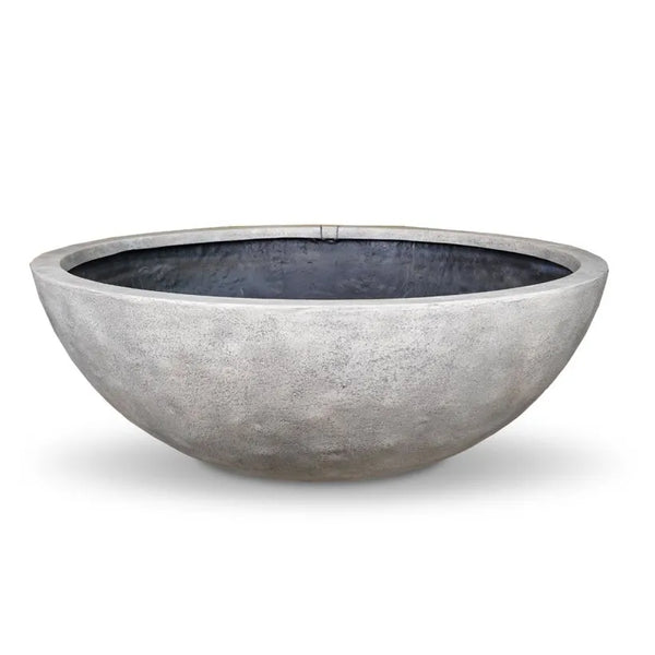 Aquascape 152cm Fountain Bowl in Lunar Gray, side view of the cast composite bowl