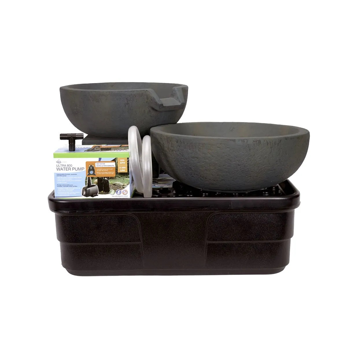 Aquascape Spillway Bowl and Basin Fountain Kit, 49/52cm, Iron Ore finish
