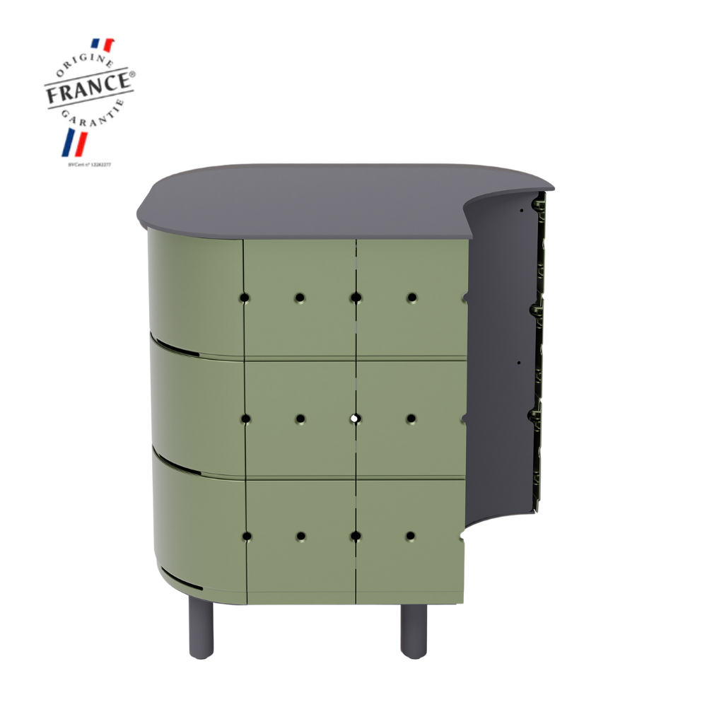 Aluvy JEAN Basalt outdoor kitchen cabinet in Kaki
