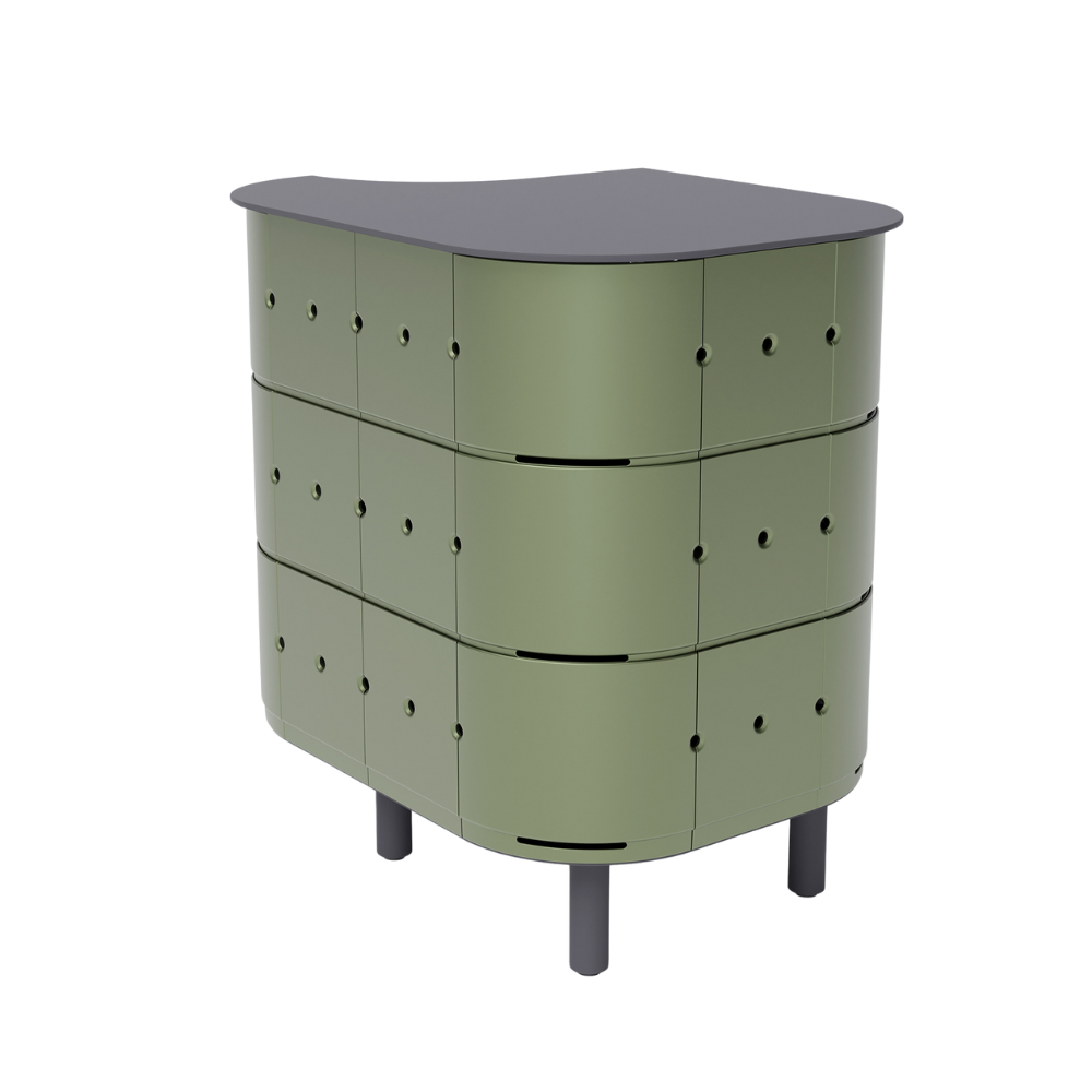 Aluvy JEAN Basalt outdoor kitchen cabinet in Kaki