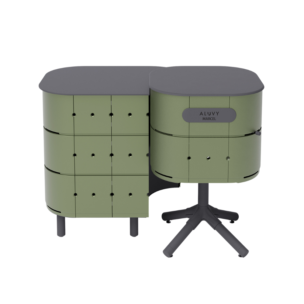 Aluvy JEAN Basalt outdoor kitchen cabinet in Kaki