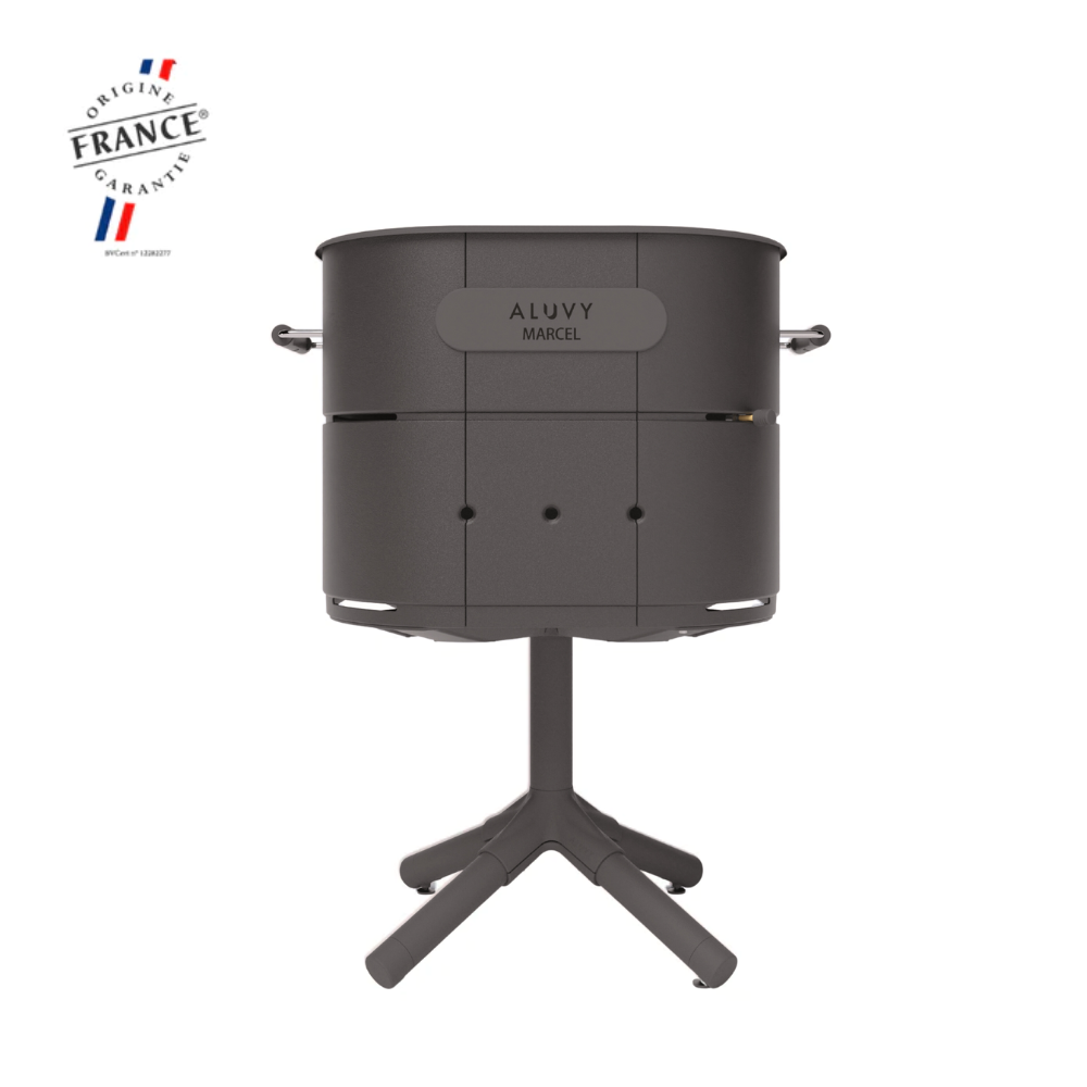 Aluvy MARCEL Basalt charcoal barbecue in Anthracite with charcoal frame and stainless steel lid
