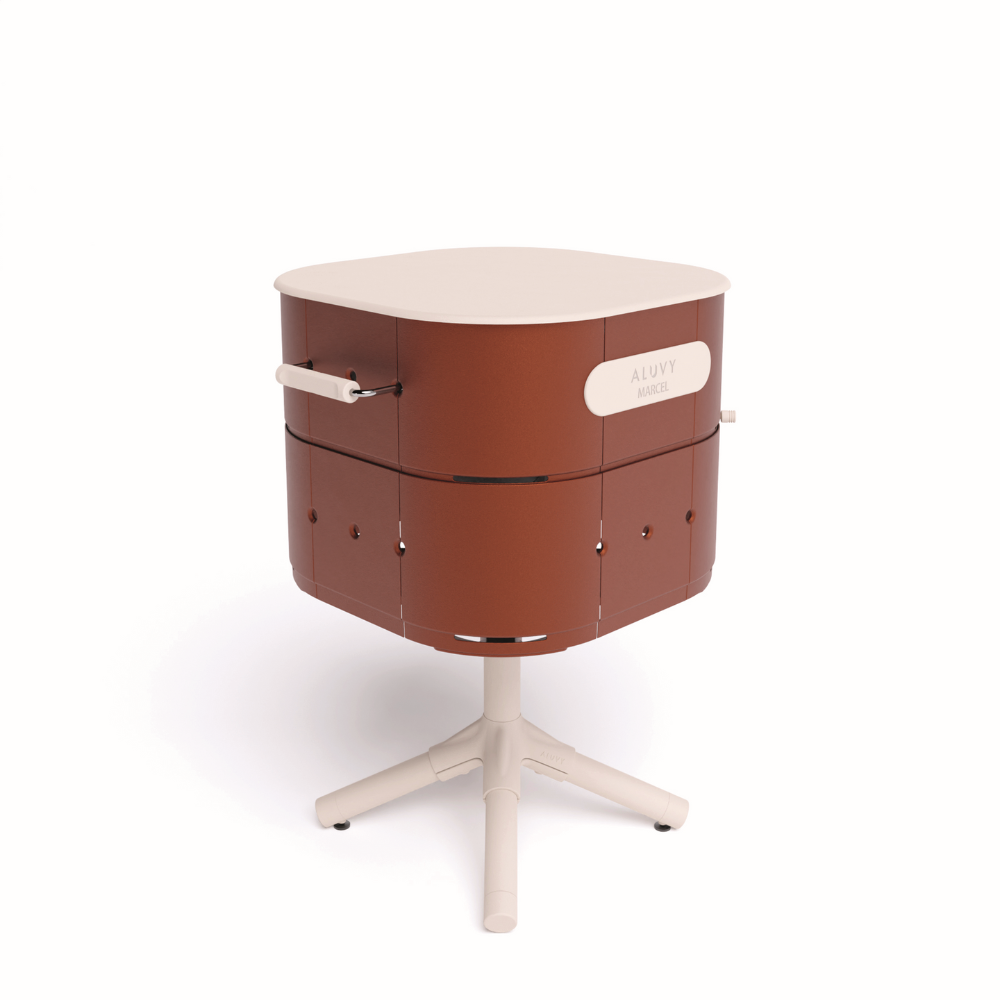 Aluvy MARCEL Original charcoal barbecue in Terracotta with cream frame