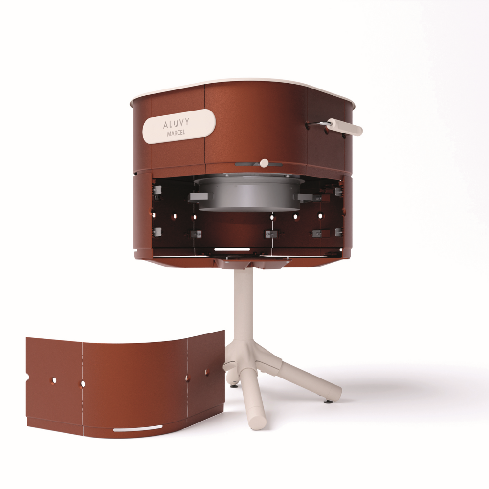 Aluvy MARCEL Original charcoal barbecue in Terracotta with cream frame