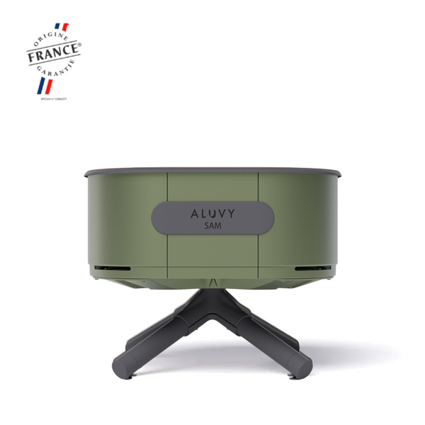 Aluvy SAM Basalt fire brazier in Kaki on the charcoal tripod stand