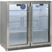Schmick stainless steel twin-door bar fridge, front venting and lockable doors