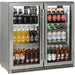 Schmick stainless steel twin-door bar fridge, heated glass stops condensation