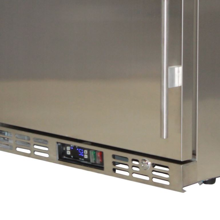 Rhino solid door bar fridge 129L, control panel