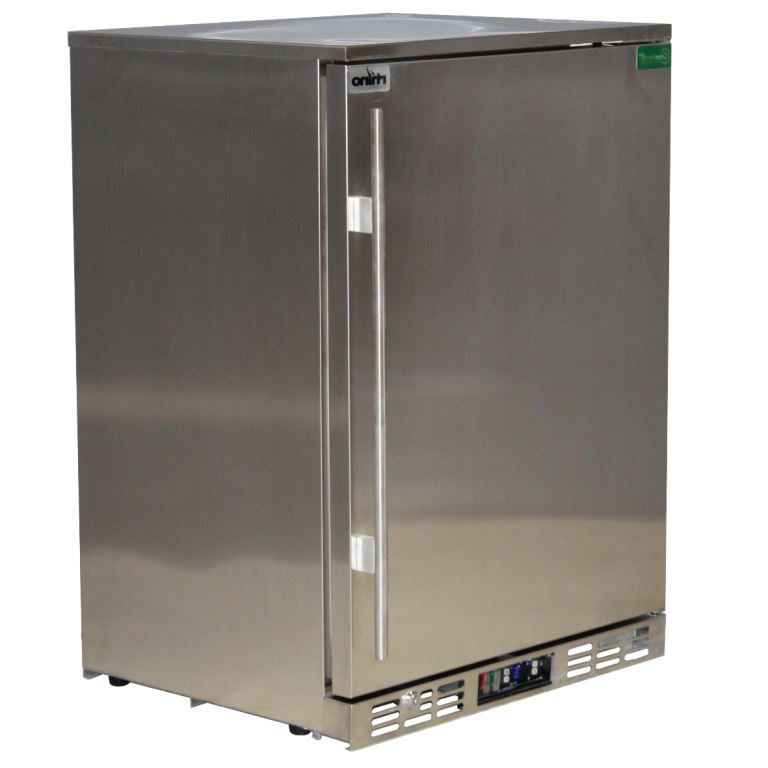 Rhino solid door bar fridge 129L, right hinged, front view