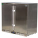 Rhino solid stainless bar fridge 208L, angle view