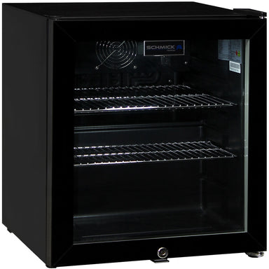 Schmick black mini bar fridge 50 litre, front view
