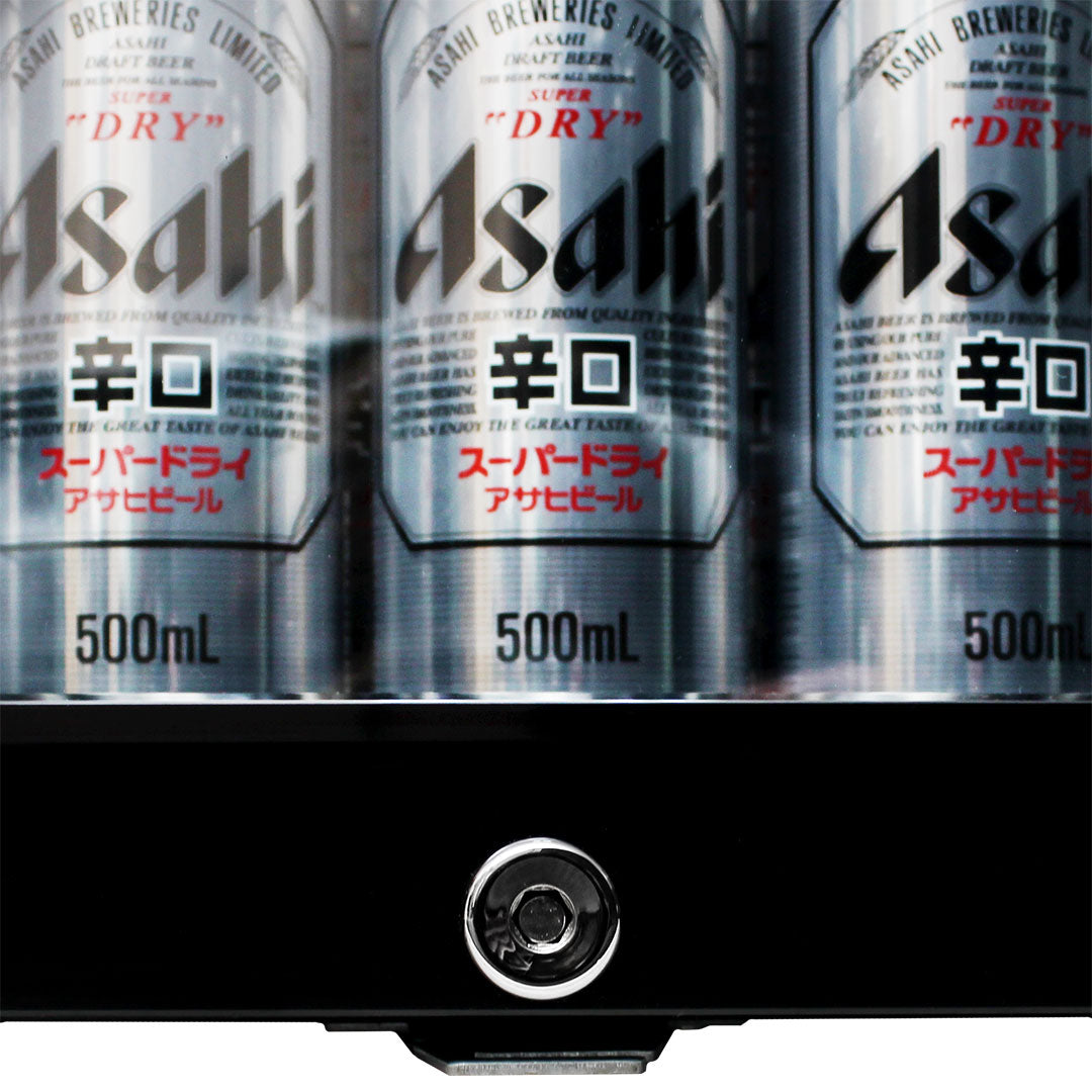 Schmick black mini bar fridge 50 litre, side view