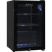 Schmick HUS-SC70-B black glass door bar fridge, angle view