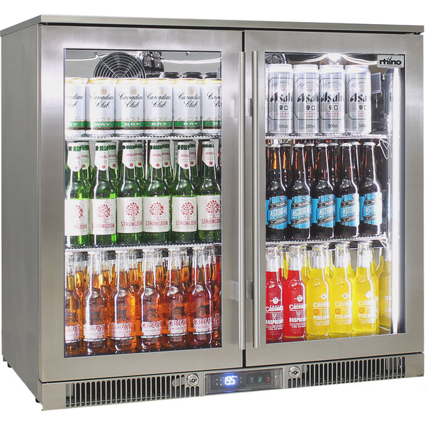 Rhino ENVY 316 marine-grade outdoor bar fridge 248L, front view