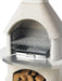 Close-up of the Buschbeck fire grate and ash pan inside the firebox
