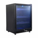 Husky Vino Pro 154L glass door drinks chiller in black, closed.