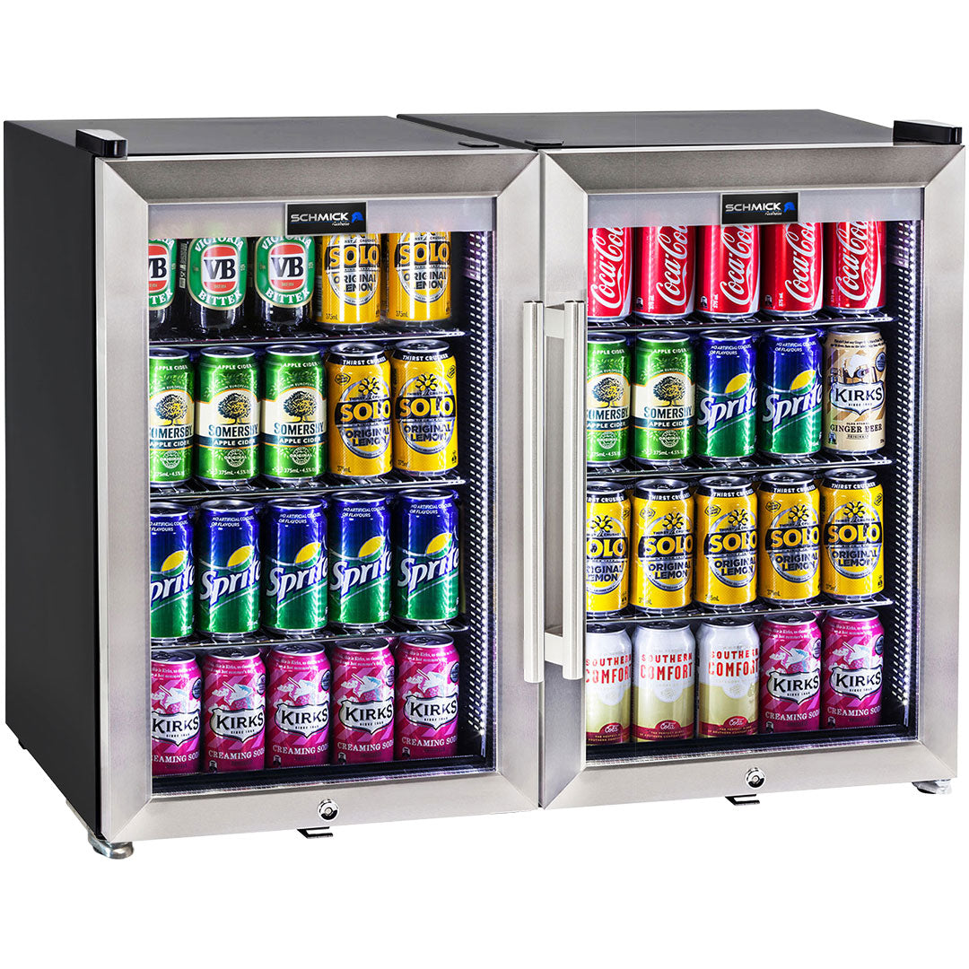 Schmick tropical twin bar fridge pair, front view