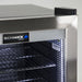 Schmick stainless triple glazed bar fridge, badge detail