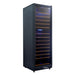 Husky Vino Pro 440L dual zone freestanding wine fridge in black, glass door closed.