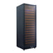 Husky Vino Pro 450L single zone freestanding wine fridge in black, glass door closed.