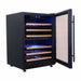 Husky Vino Pro 154L dual zone under-counter wine fridge, door open