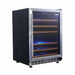 Husky Vino Pro 154L dual zone under-counter wine fridge, angled view