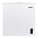 Husky 198L Solid Door Hybrid Chest Fridge and Freezer in white, front view