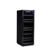 Husky Riserva 380L dual zone freestanding wine fridge in matt black, glass door.