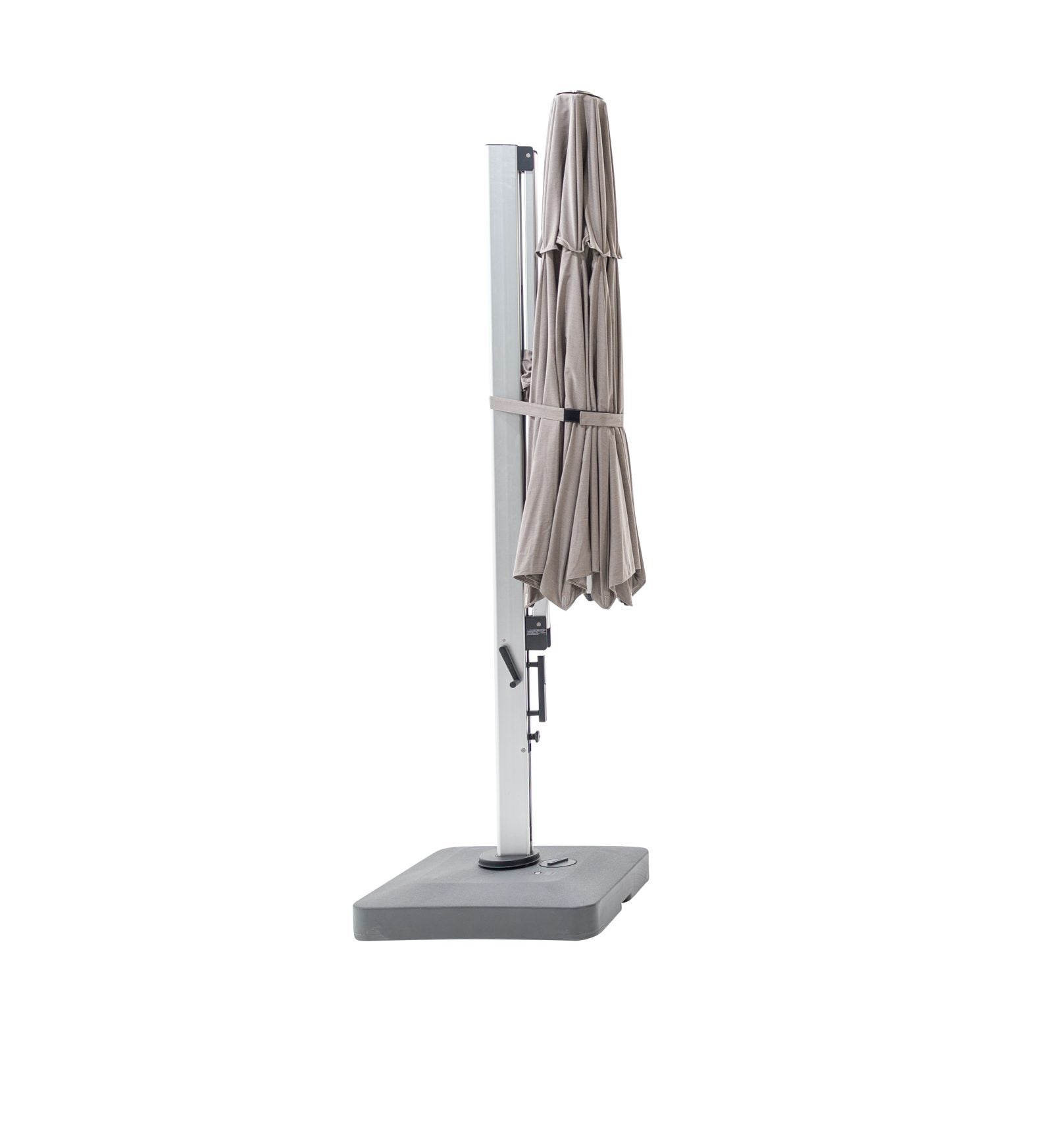 Helios cantilever umbrella, 400cm Octagonal, Stone canopy, alternate angle 2