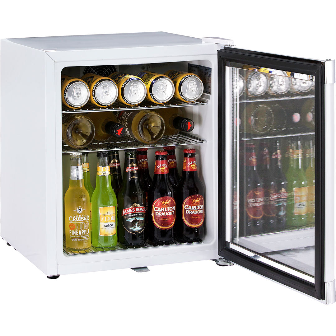 Schmick white mini bar fridge, LOW E glass door