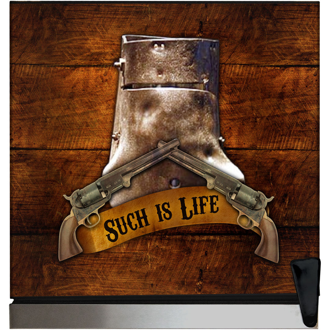 Schmick Ned Kelly bar fridge, helmet and armour top panel