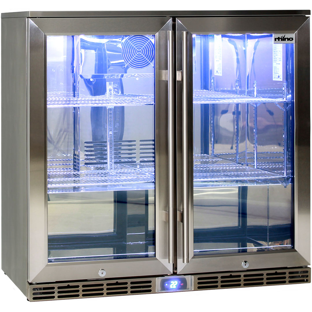 Rhino GSP outdoor bar fridge 208L, angle view