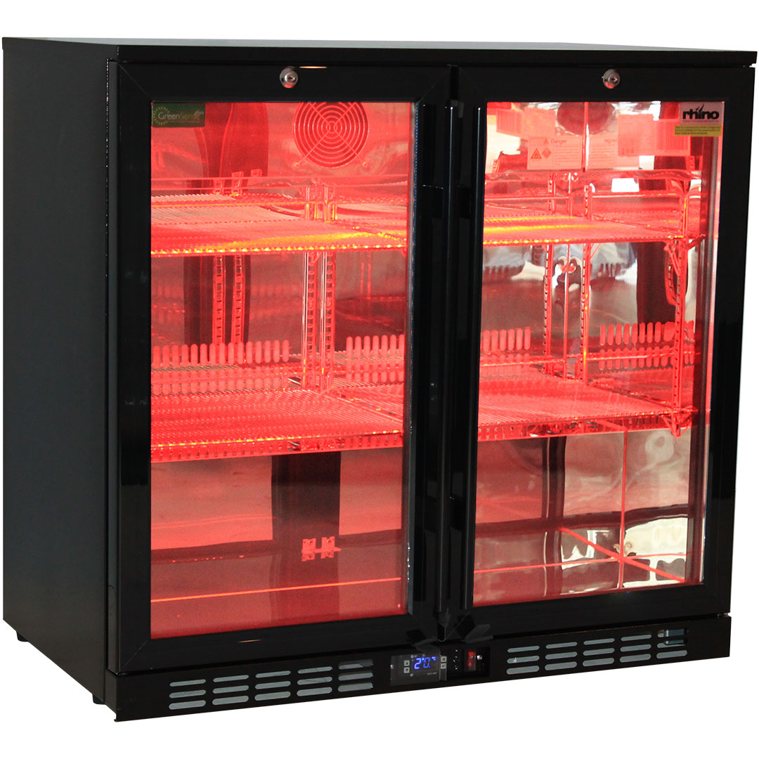Rhino night club LED bar fridge 208L, front view