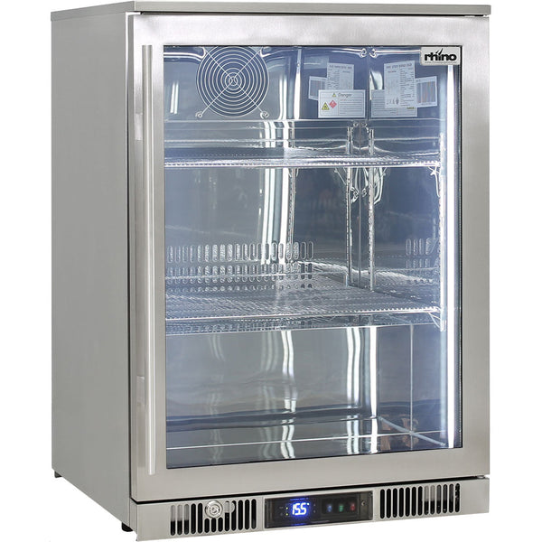 Rhino ENVY 316 marine-grade outdoor bar fridge, front view