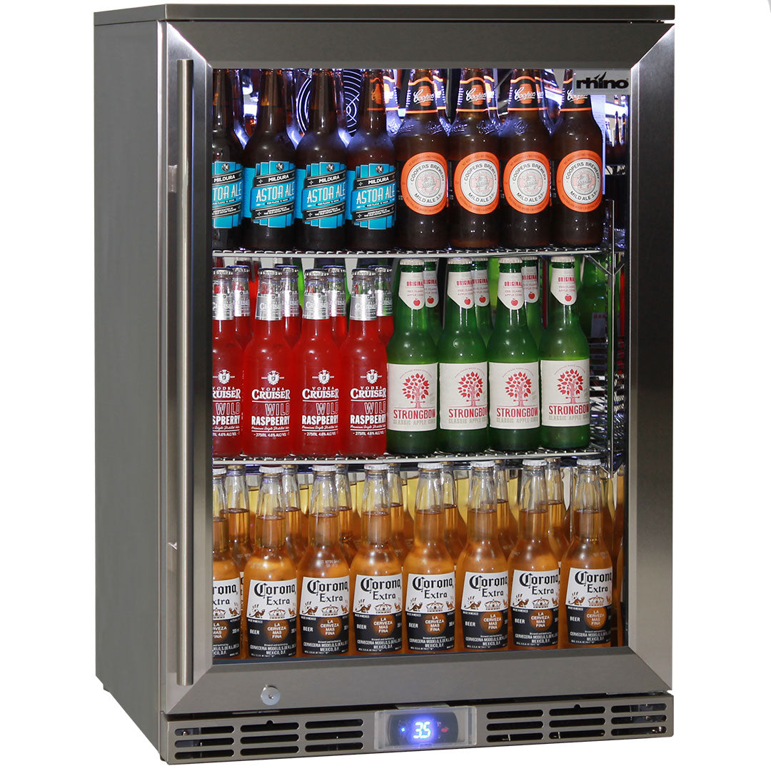 Rhino GSP outdoor bar fridge 129L, front view