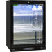 Rhino black heated glass bar fridge 129L, interior shelving
